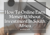 How To Online Earn Money Without Investment In South Africa